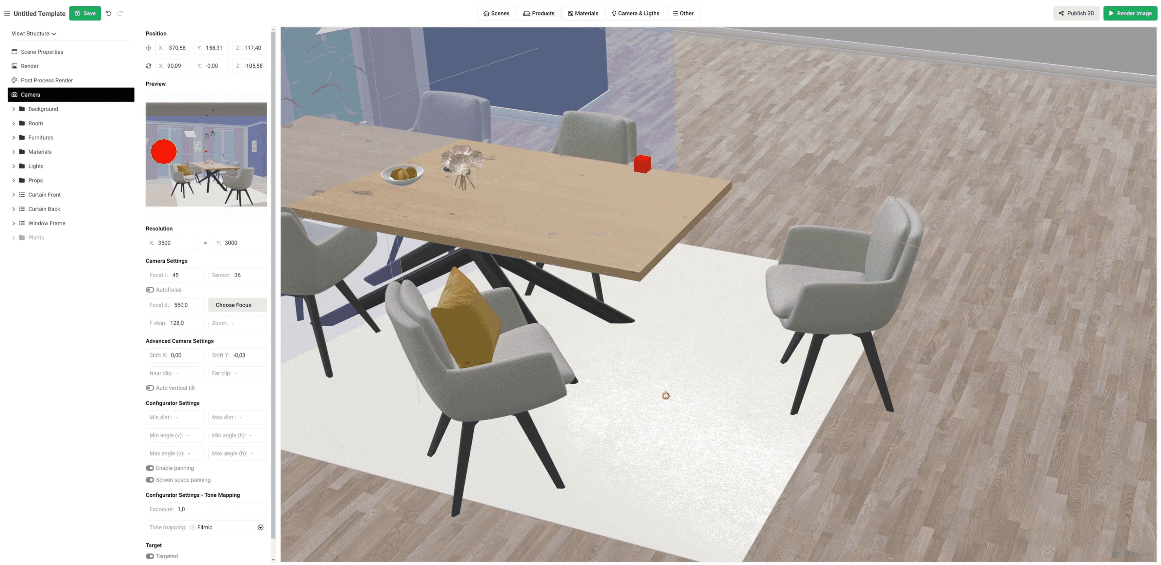colormass cloud-based 3D CMS screenshot & Video