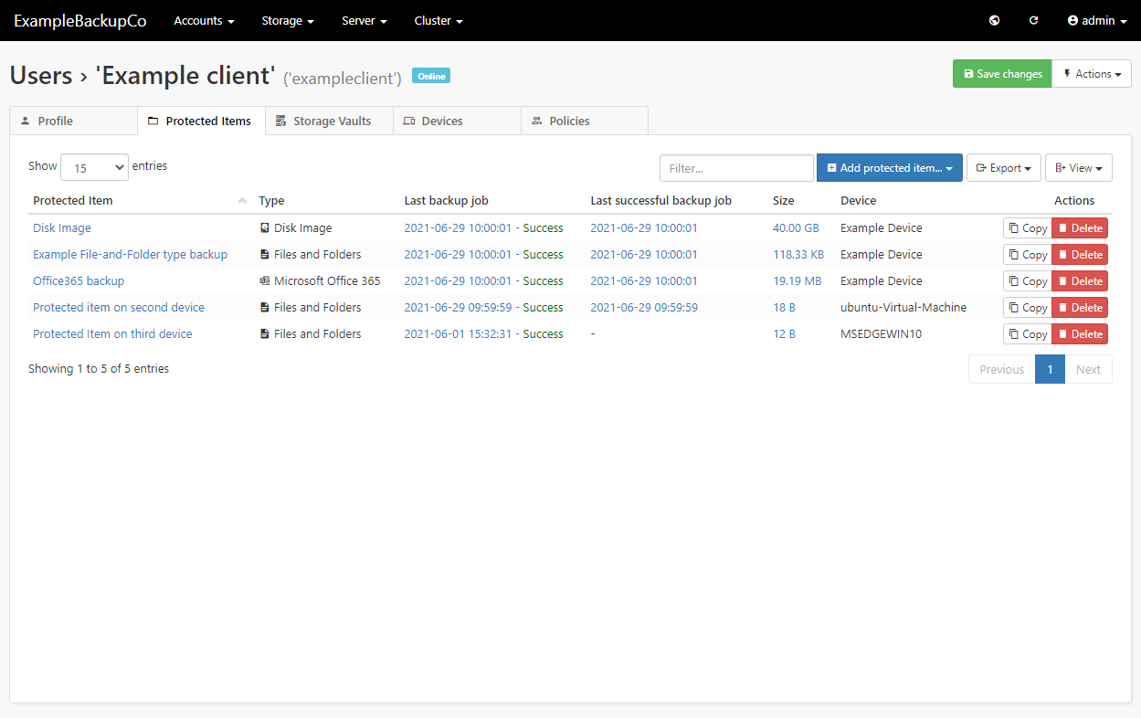 Comet Backup Screenshot