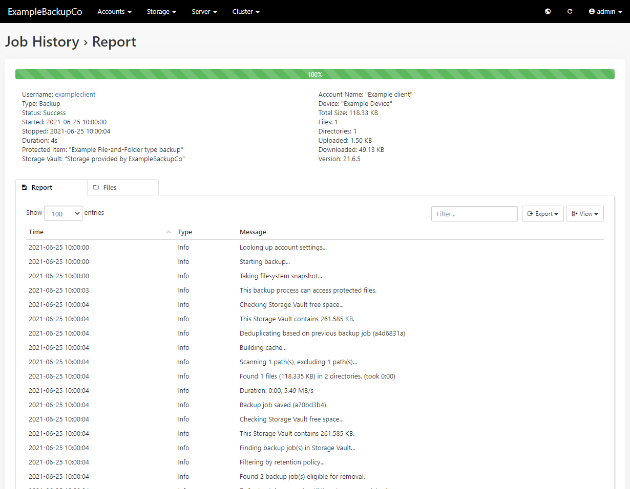 Comet Backup Screenshot