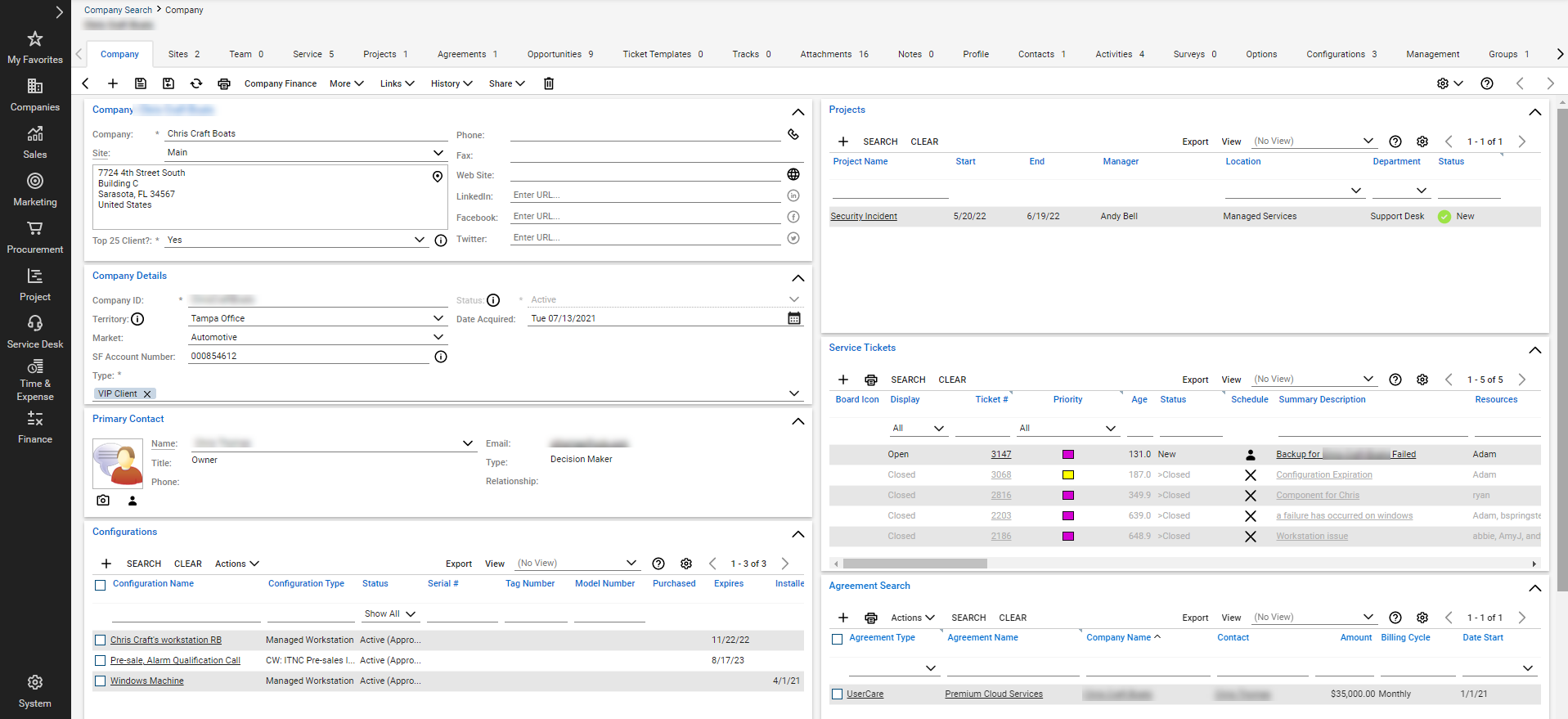 ConnectWise PSA Screenshot