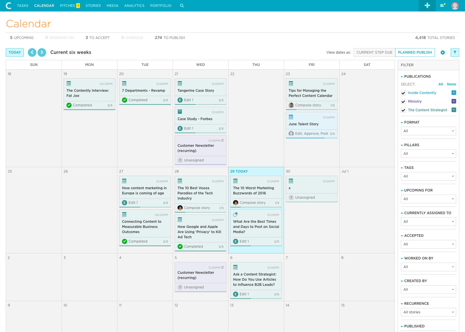 Contently screenshot & Video