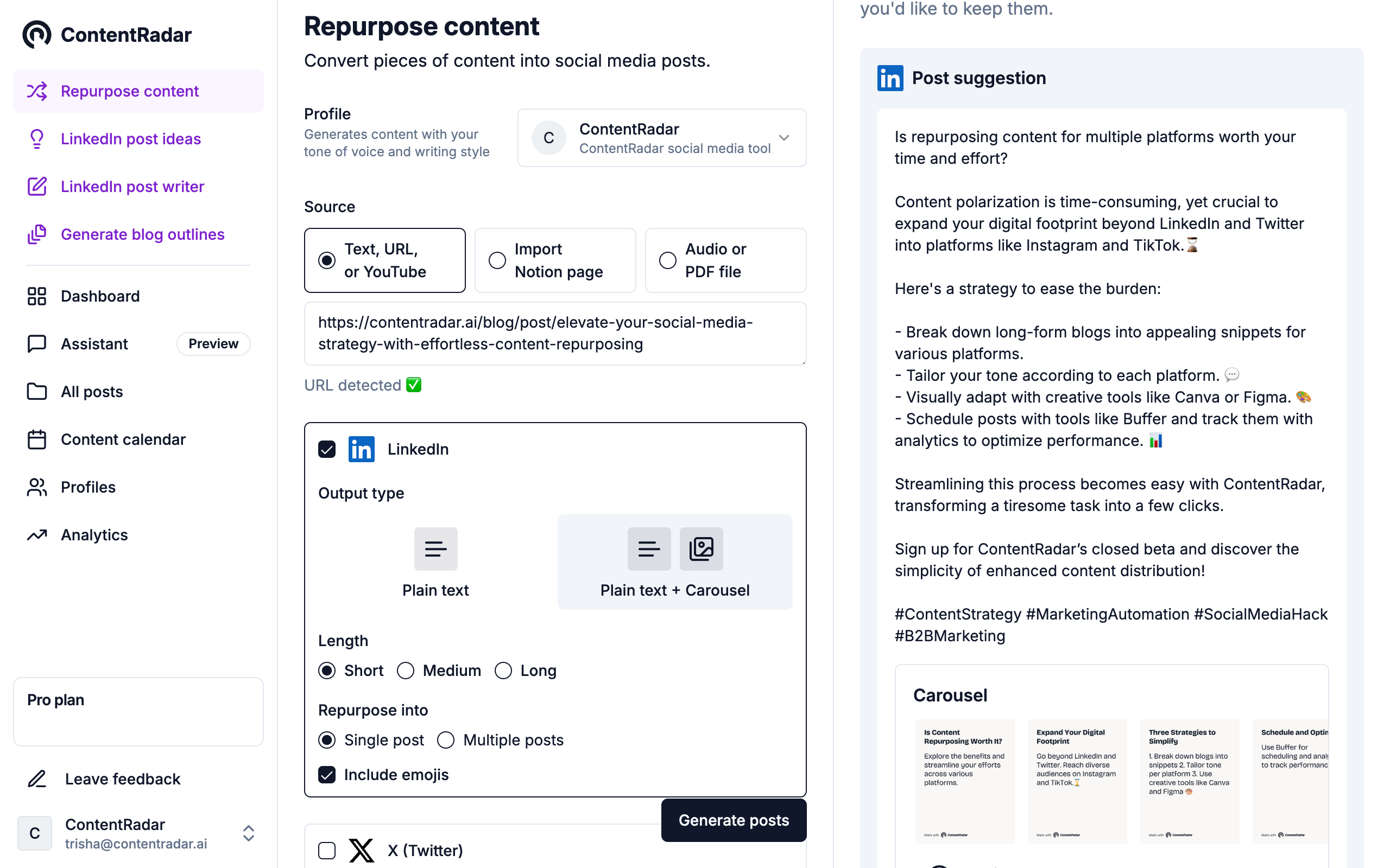 ContentRadar screenshot & Video