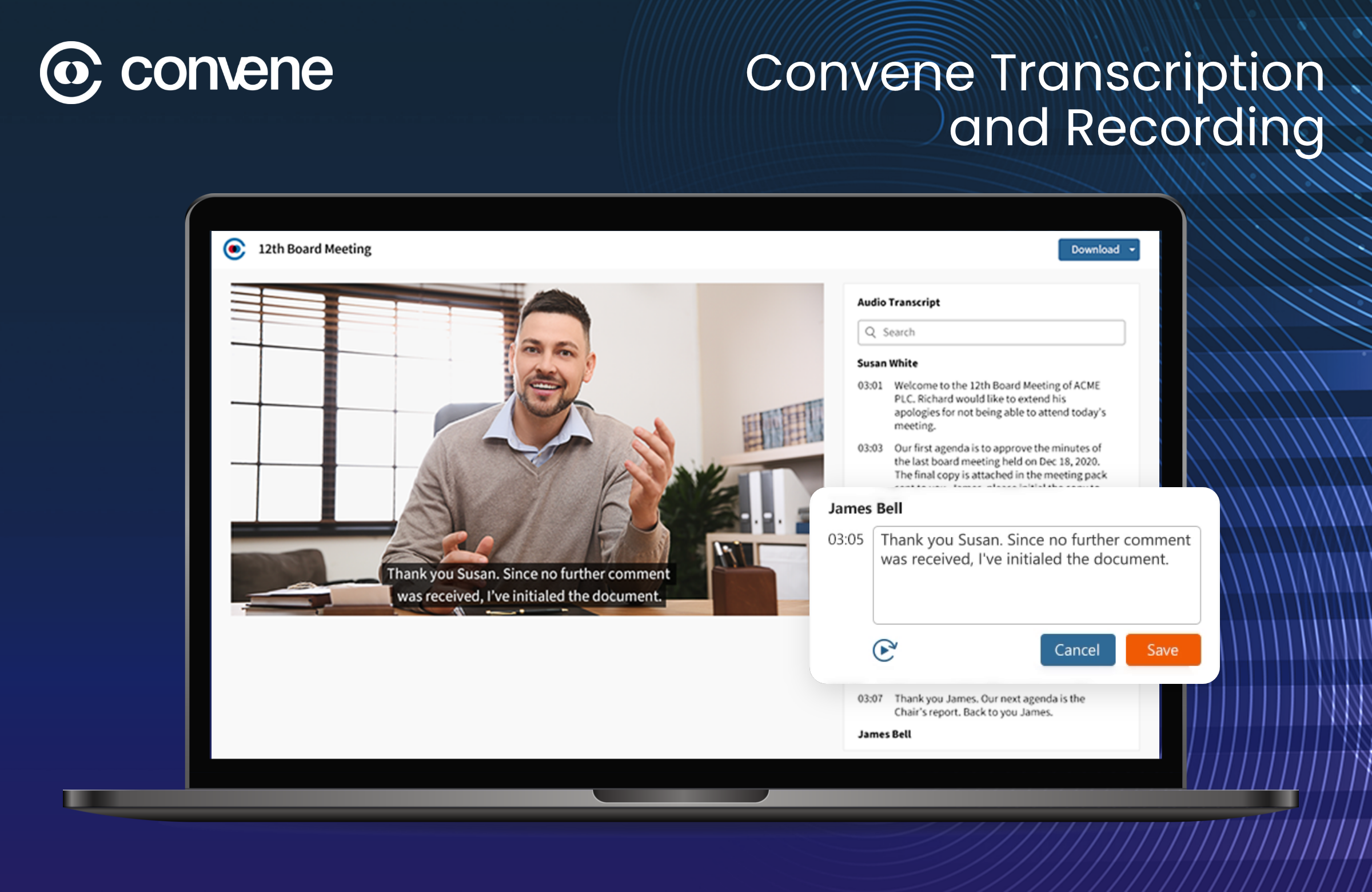 Convene screenshot & Video
