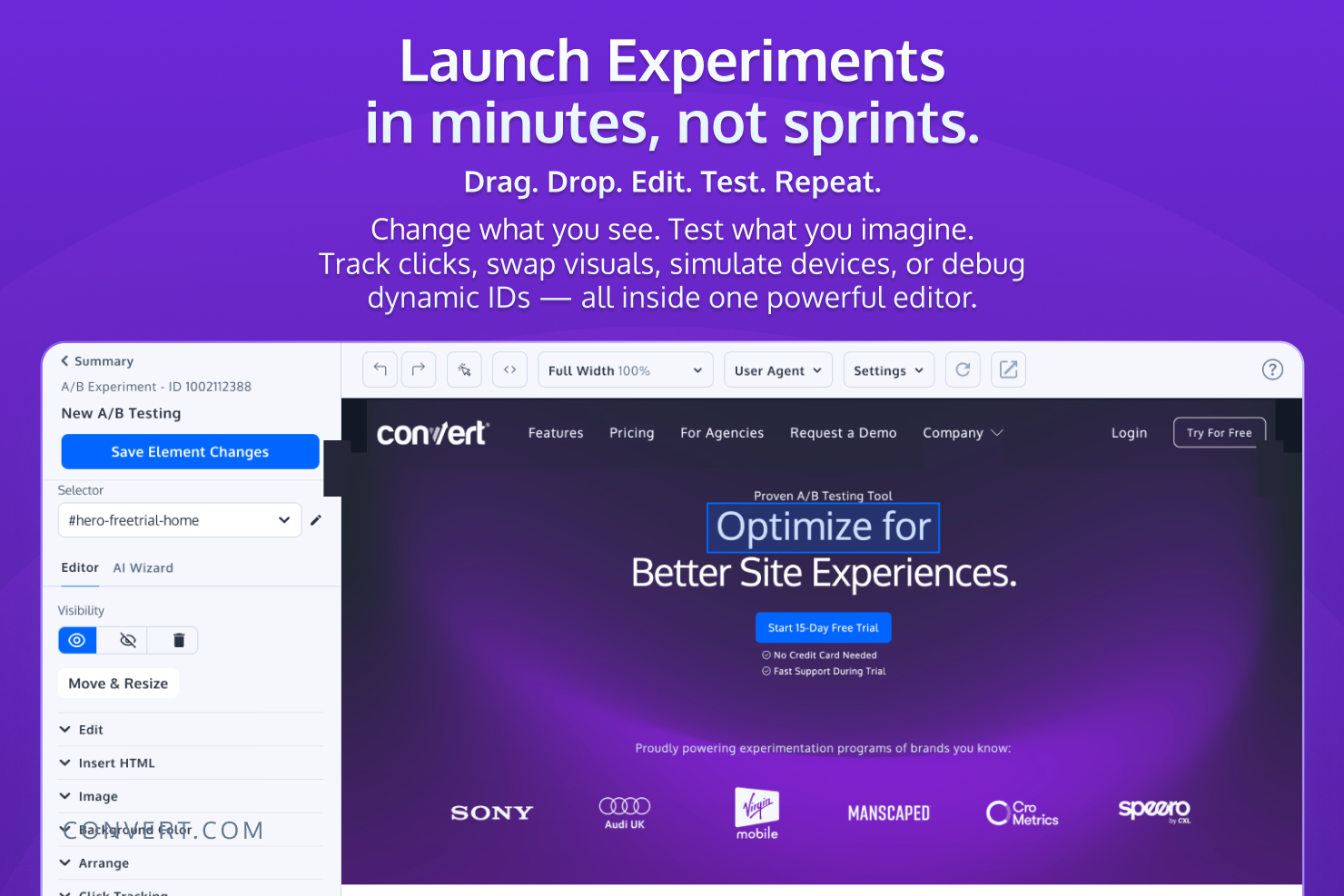 Convert Experiences Screenshot