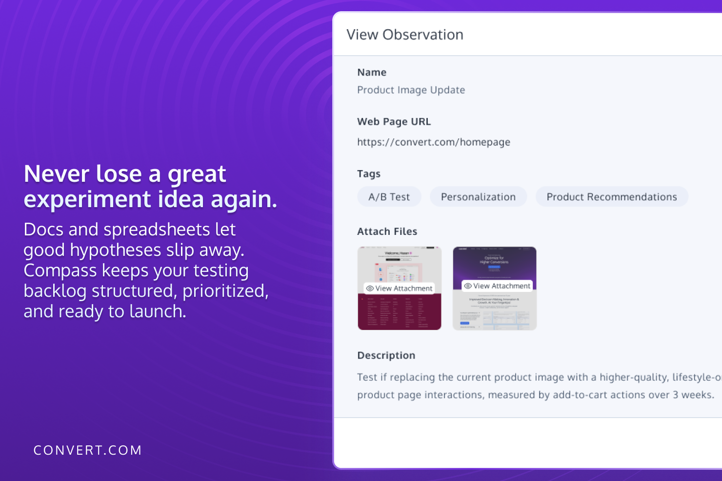 Convert Experiences Screenshot