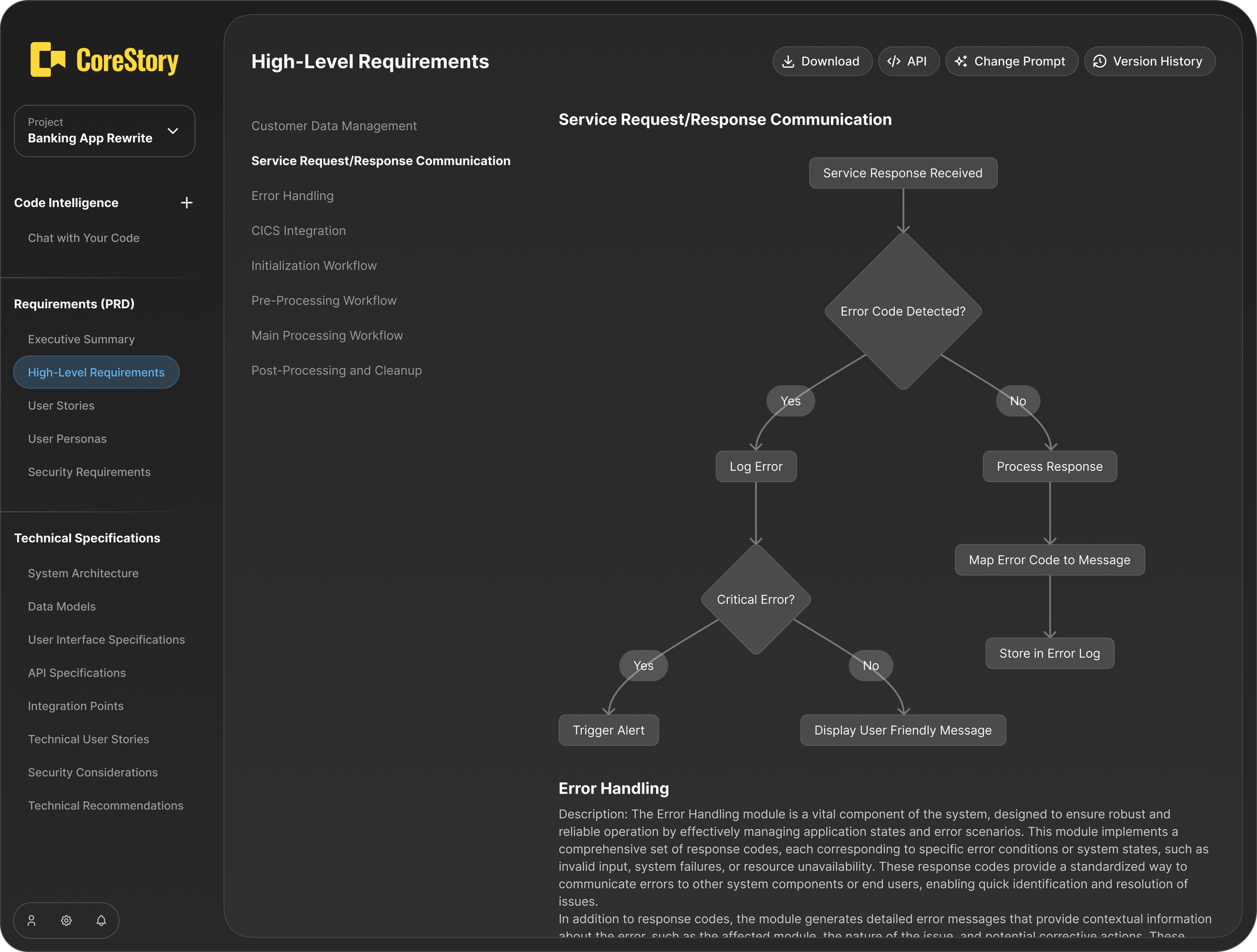 CoreStory Screenshot