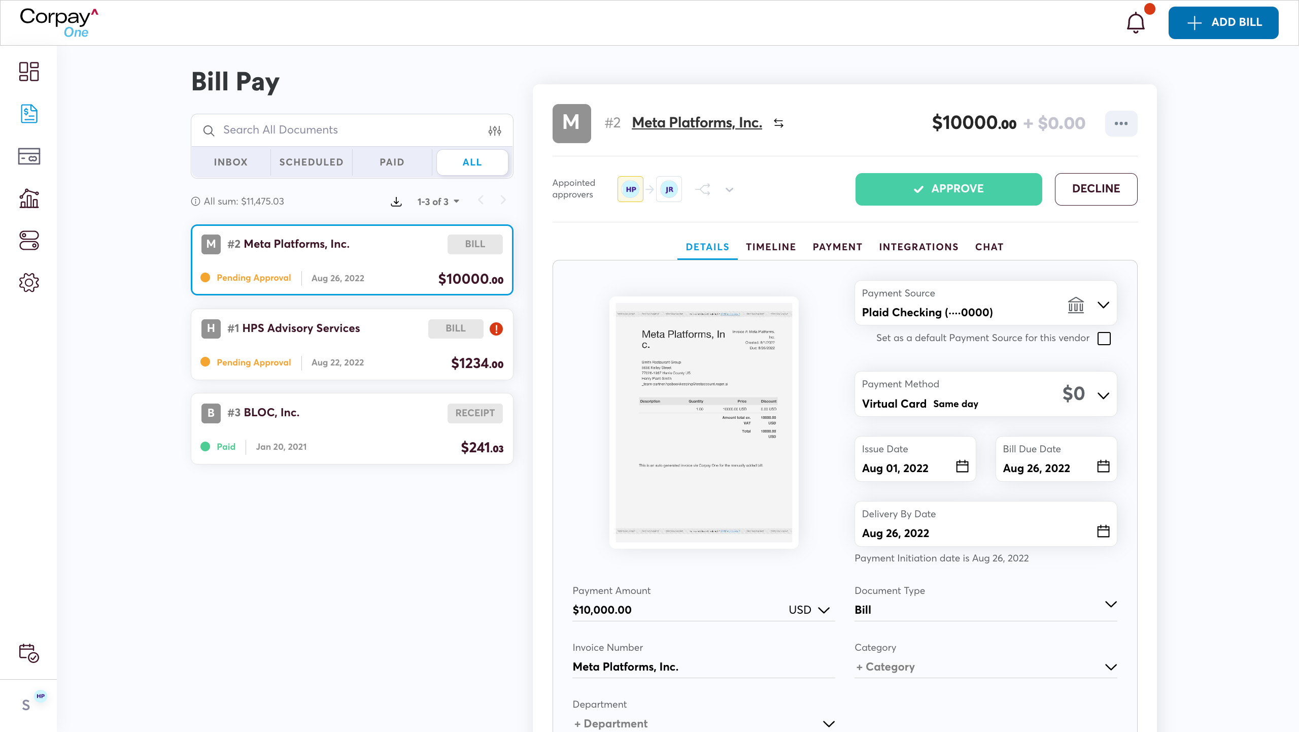Corpay One Screenshot