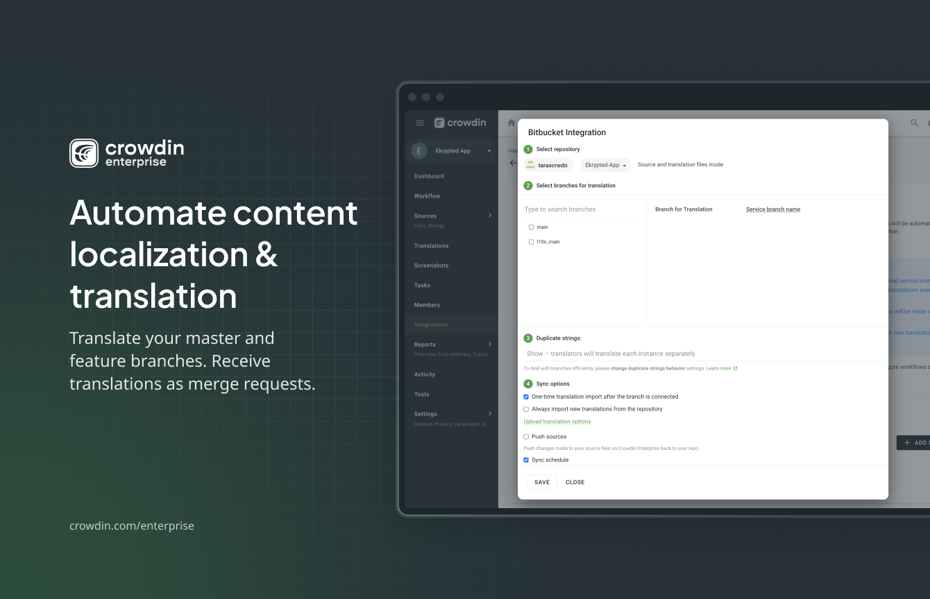 Crowdin screenshot & Video