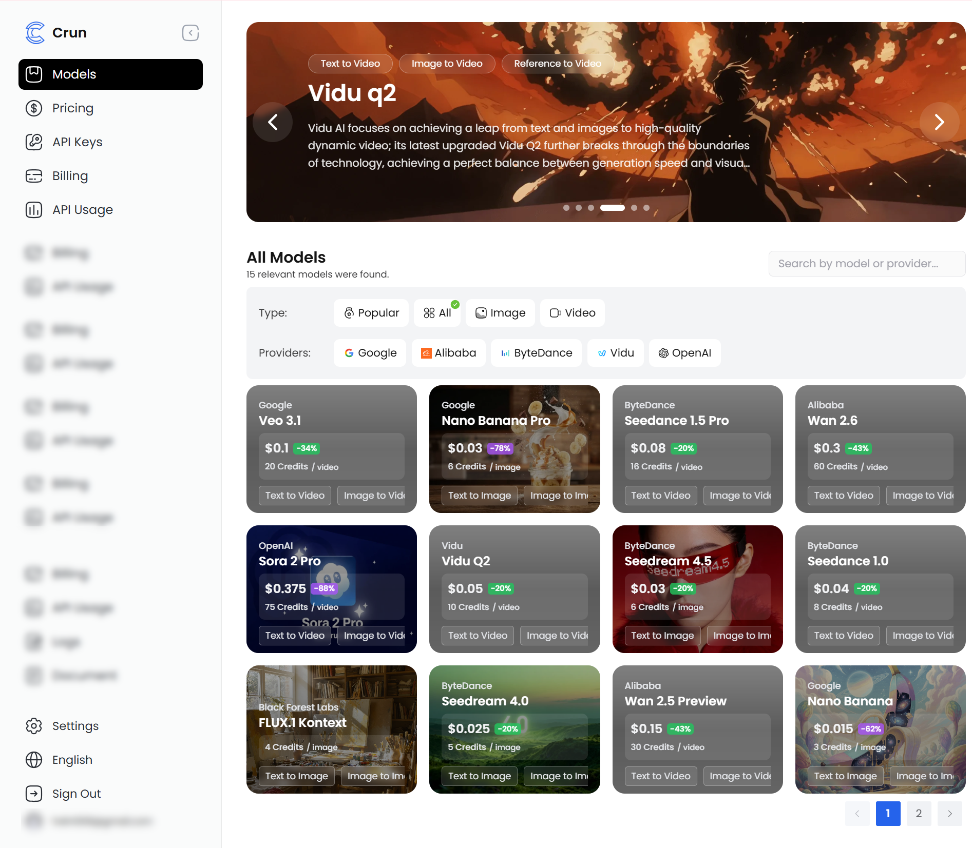 Crun.ai API Screenshot