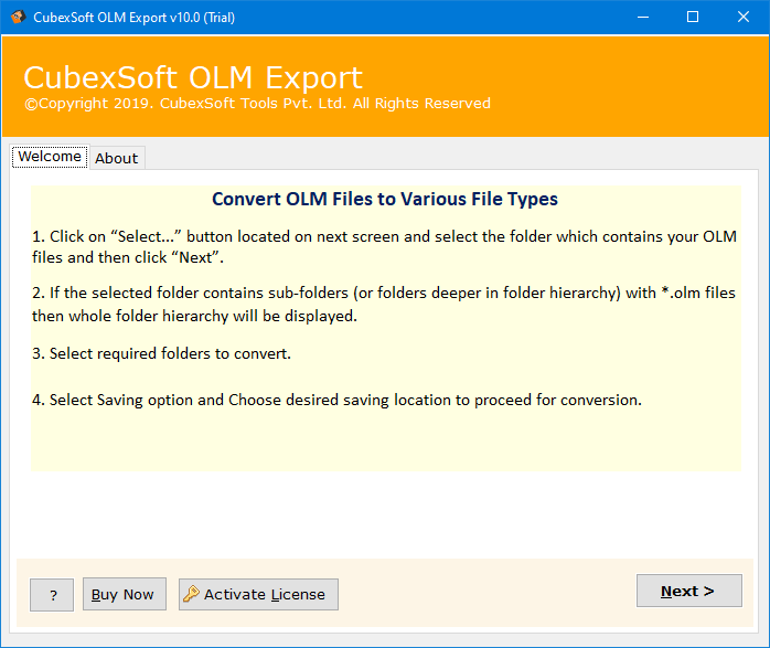 CubexSoft OLM Converter Screenshot