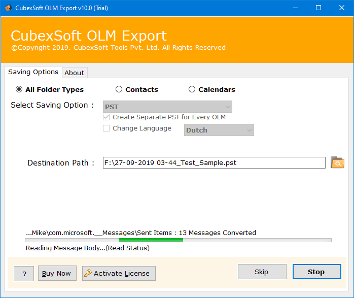 CubexSoft OLM Converter Screenshot