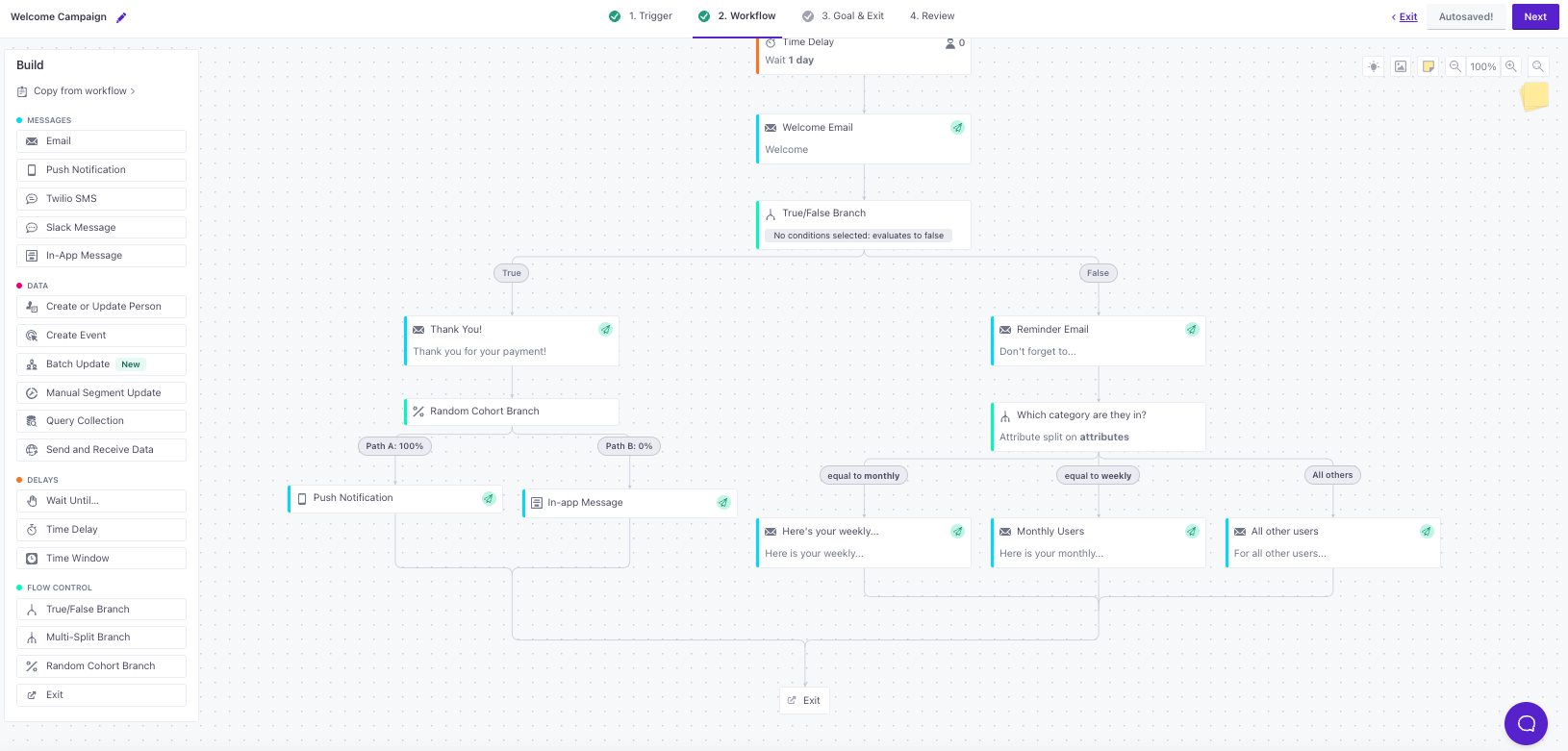 Customer.io screenshot & Video