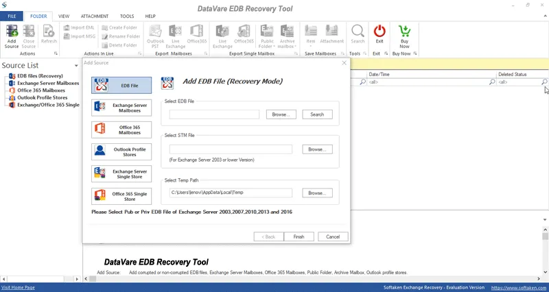 DataVare EDB Migration Tool Screenshot