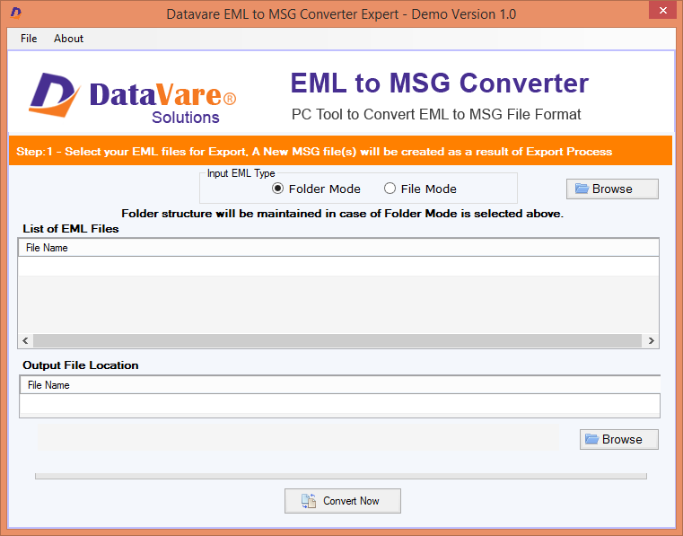 DataVare EML to MSG Converter Screenshot
