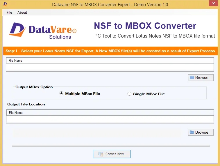 DataVare NSF to MBOX Converter Expert Screenshot