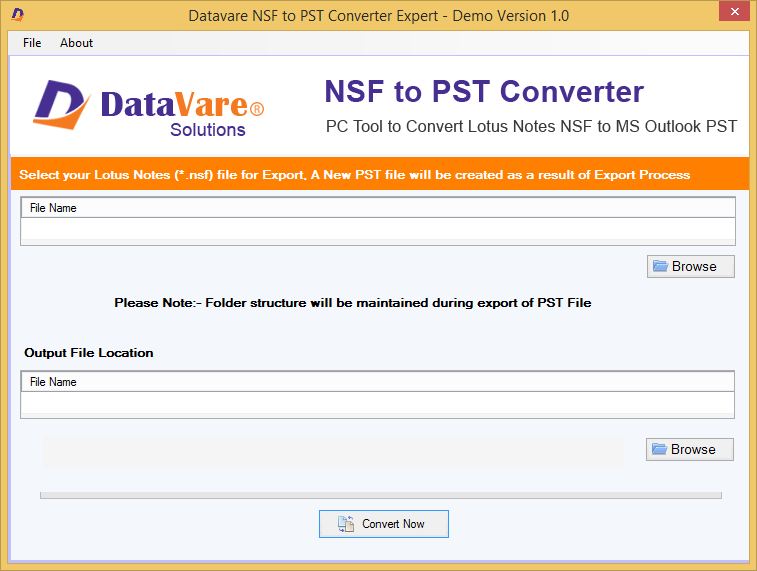 DataVare NSF To PST Converter Expert Screenshot