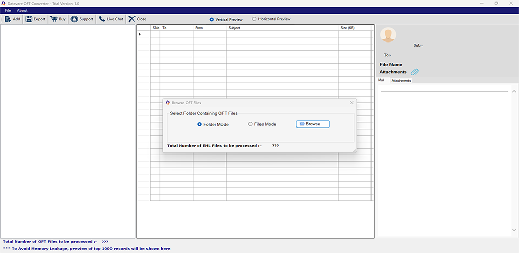 DataVare OFT to MSG Converter Expert Screenshot