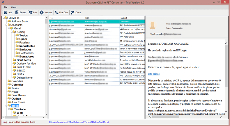 DataVare OLM To PST Converter Expert Screenshot
