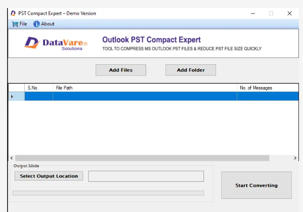 DataVare Outlook PST Compact Expert Screenshot
