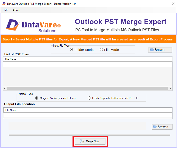 DataVare Outlook PST Merge Expert screenshot & Video
