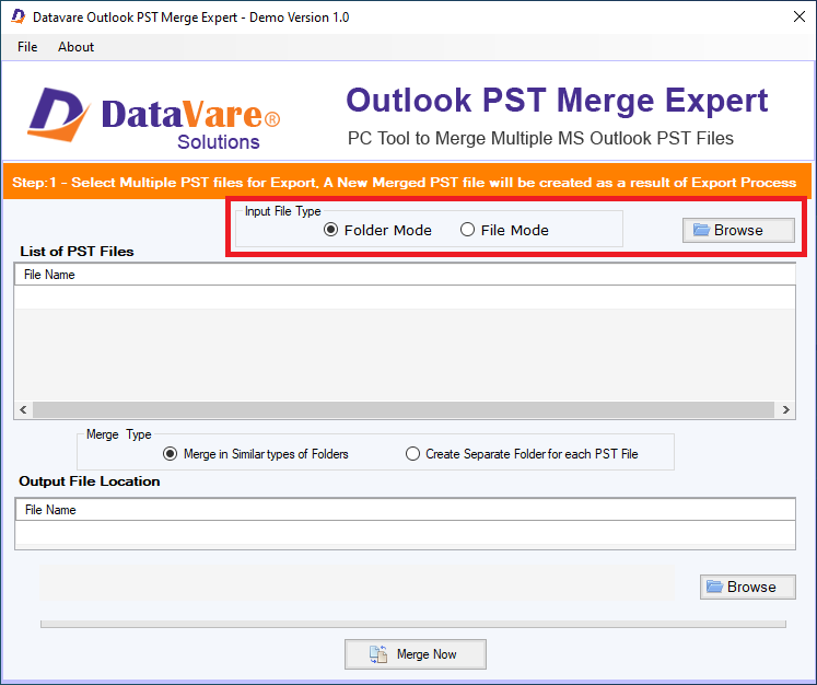 DataVare Outlook PST Merge Expert screenshot & Video