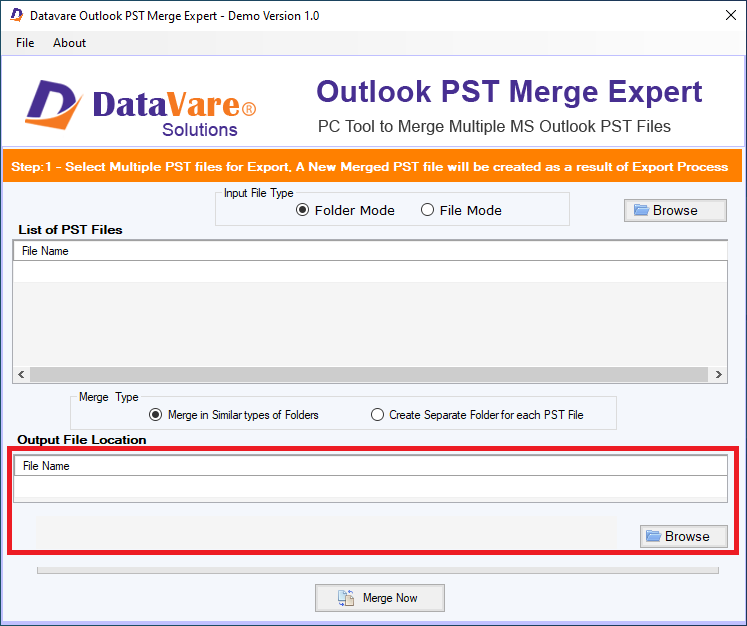 DataVare Outlook PST Merge Expert screenshot & Video