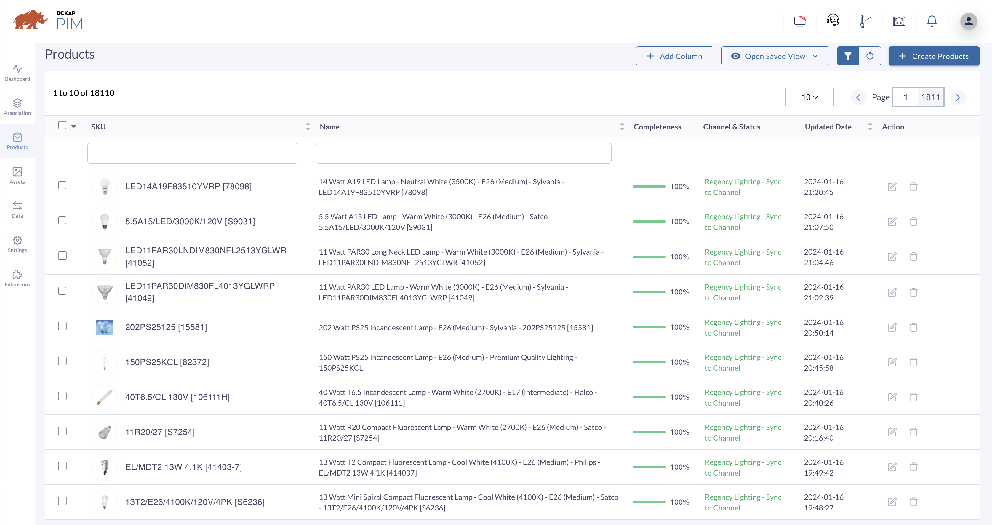 DCKAP PIM Screenshot