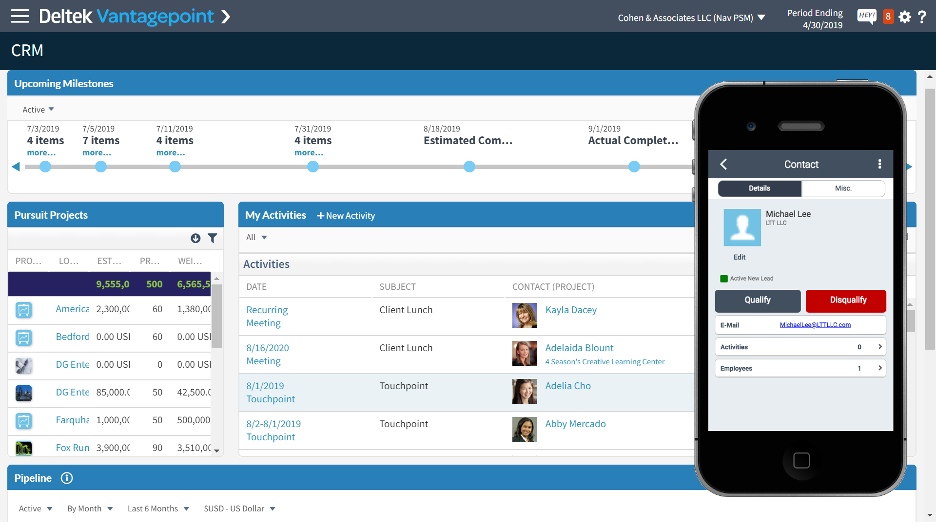 Deltek Vantagepoint Screenshot