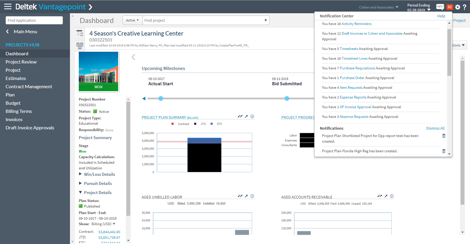 Deltek Vantagepoint Screenshot