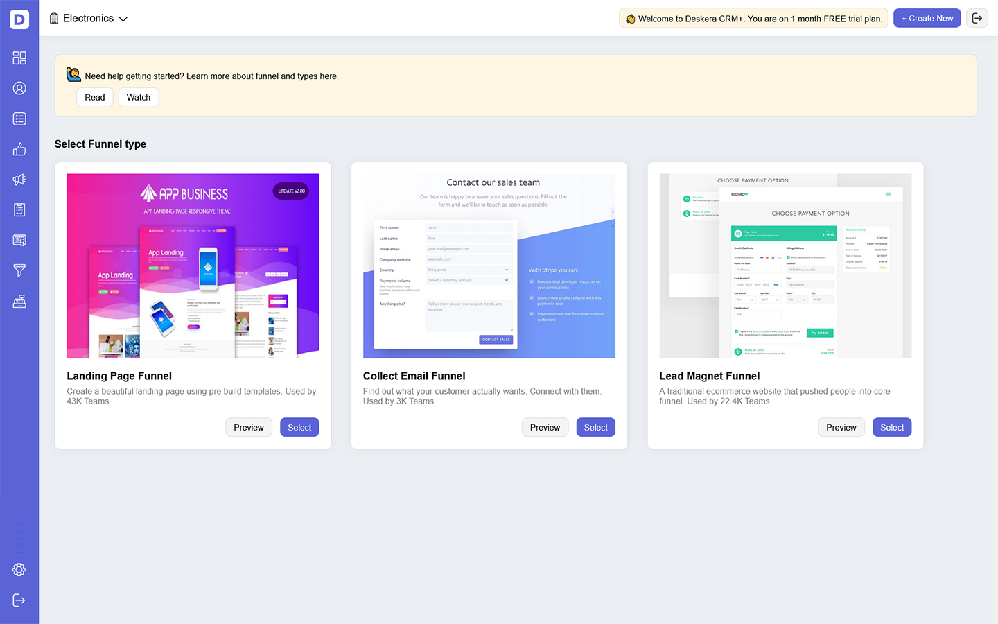 Deskera CRM Screenshot