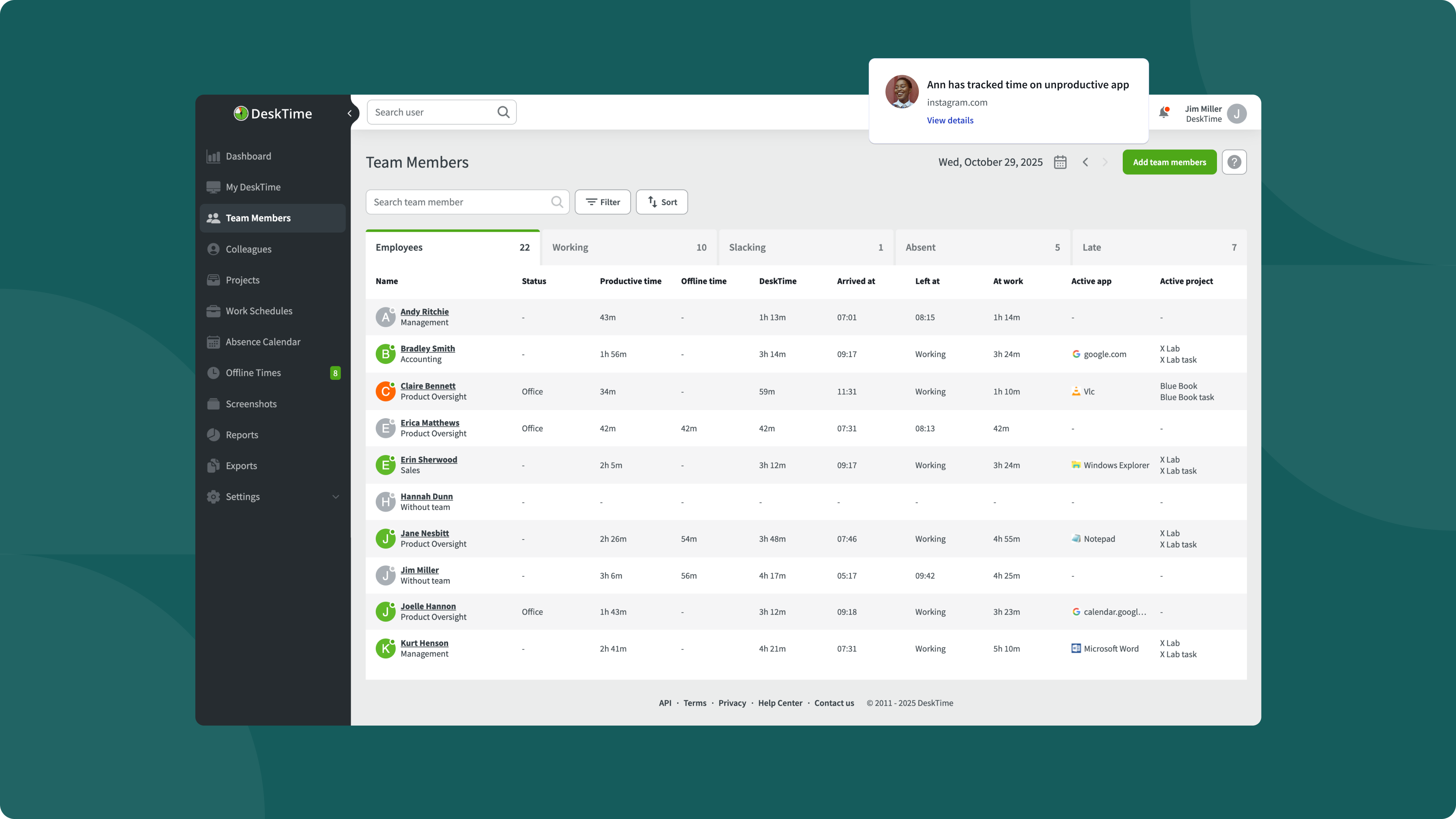 DeskTime Screenshot