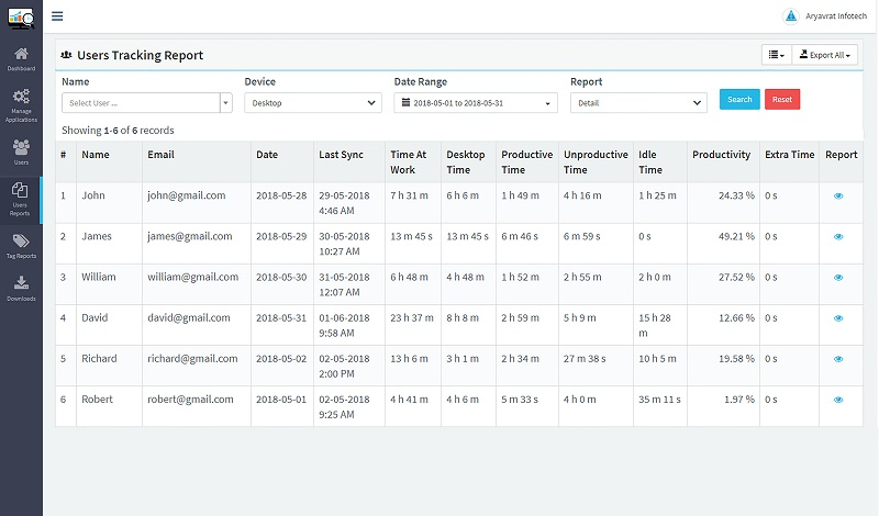 DeskTrack screenshot & Video