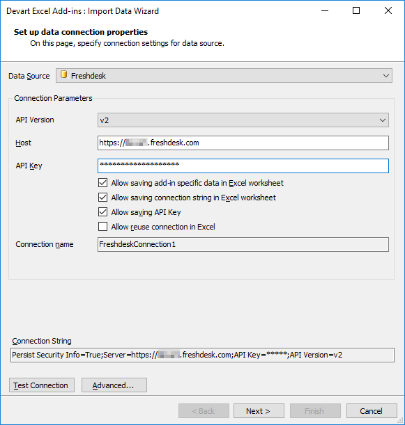 Devart Excel Add-In for Freshdesk Screenshot