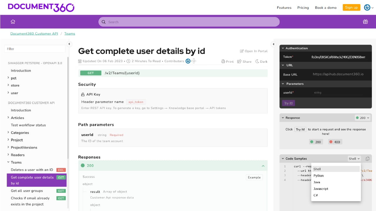 Document360 screenshot & Video
