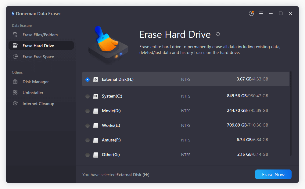 Donemax Data Eraser Screenshot