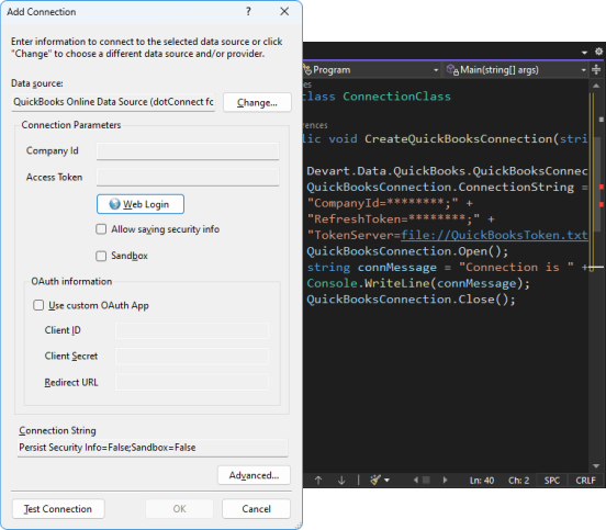 dotConnect for QuickBooks Online Screenshot