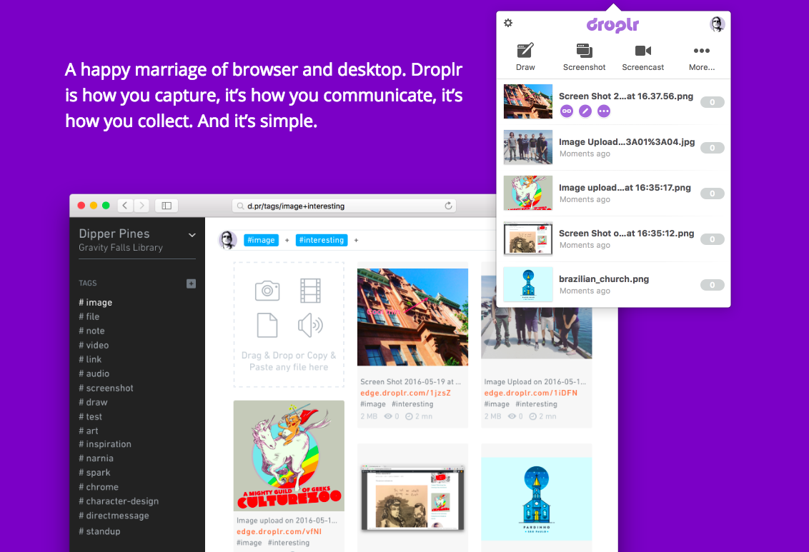 Droplr screenshot & Video