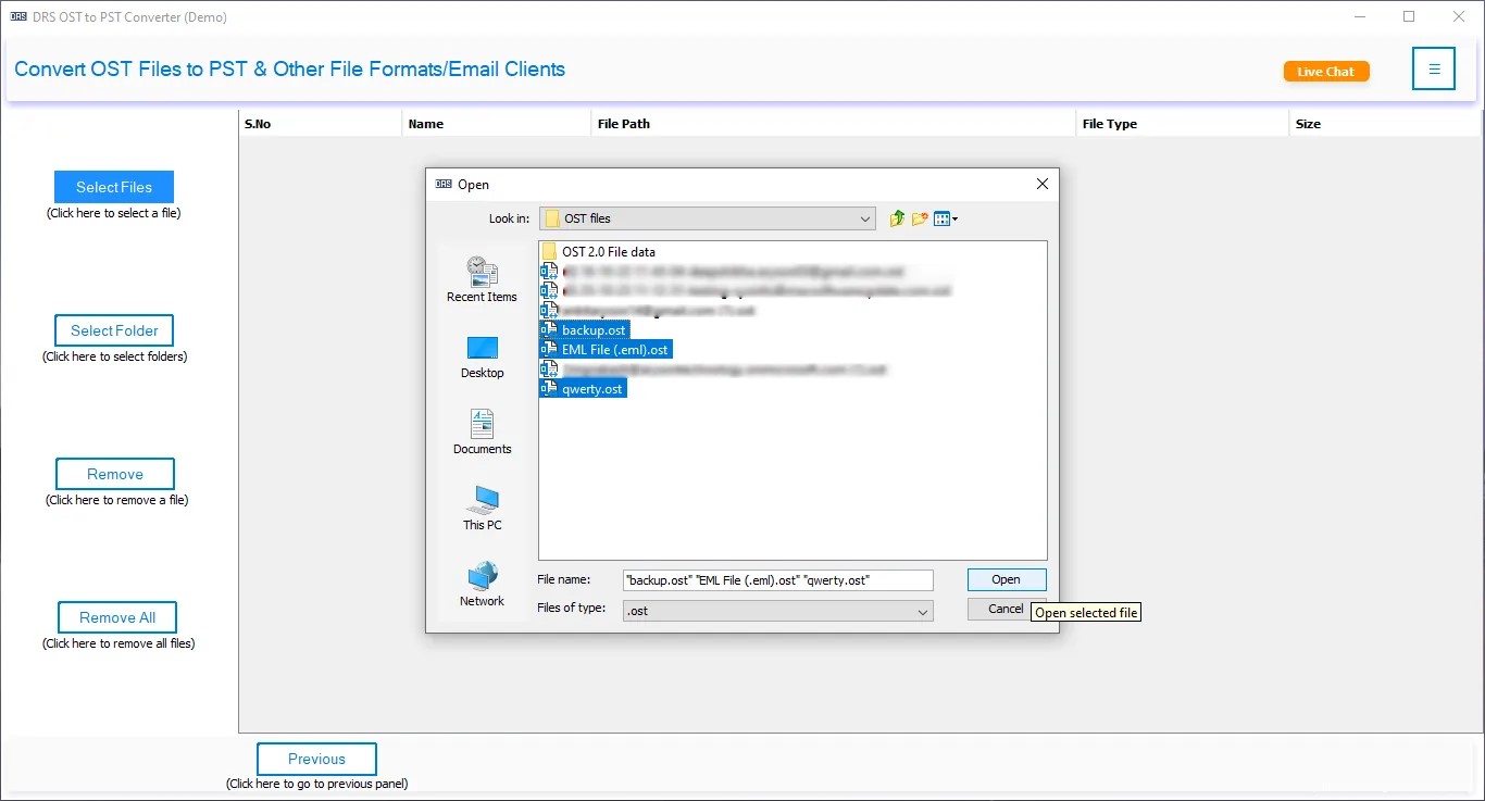 DRS OST to PST Converter Screenshot