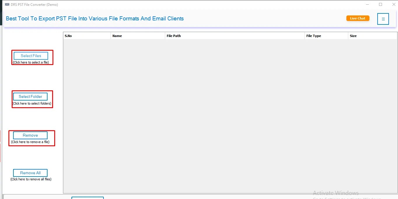DRS Softech PST File Converter Screenshot