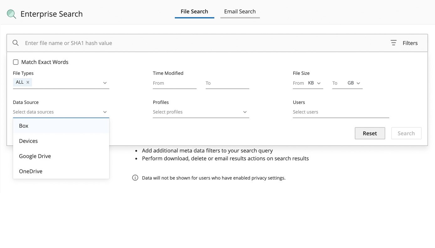 Druva Data Resiliency Cloud Screenshot