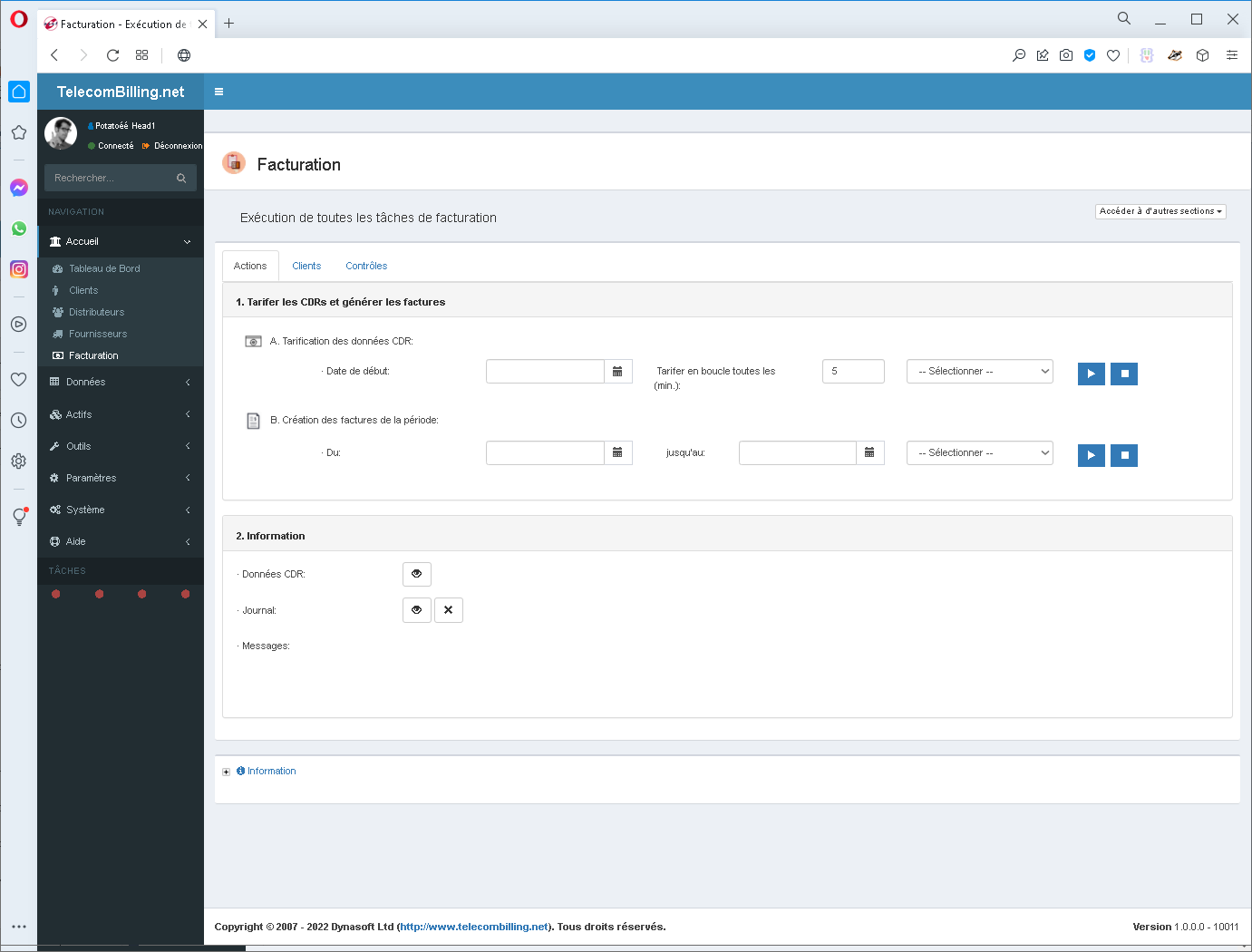 Dynasoft TelecomBilling.Net Screenshot