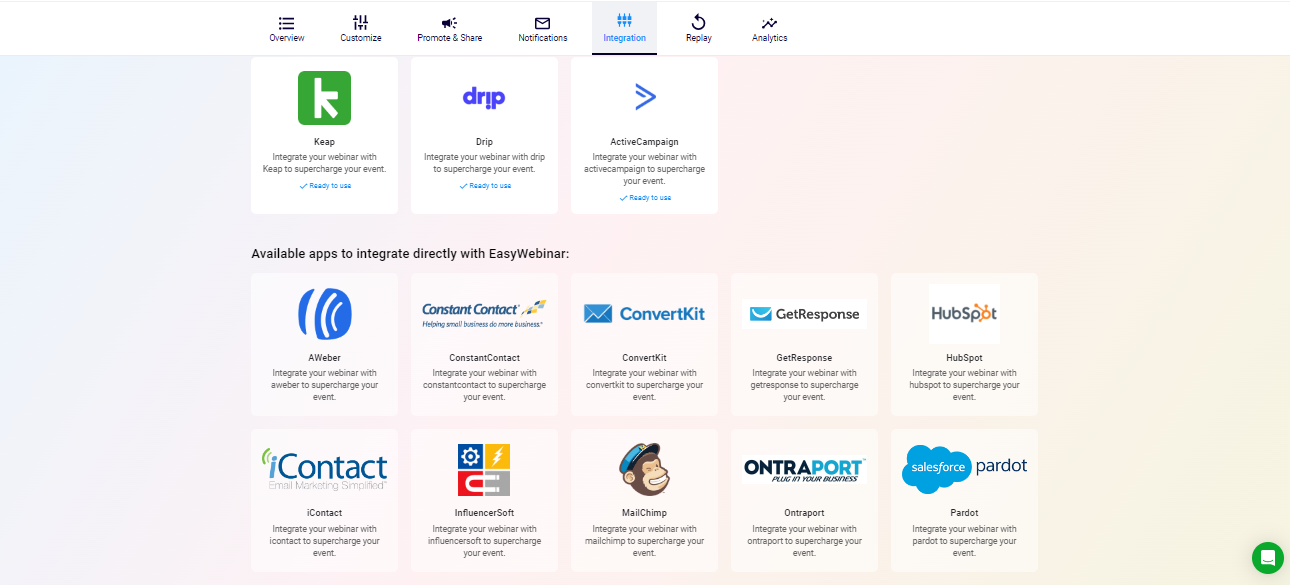 EasyWebinar Screenshot