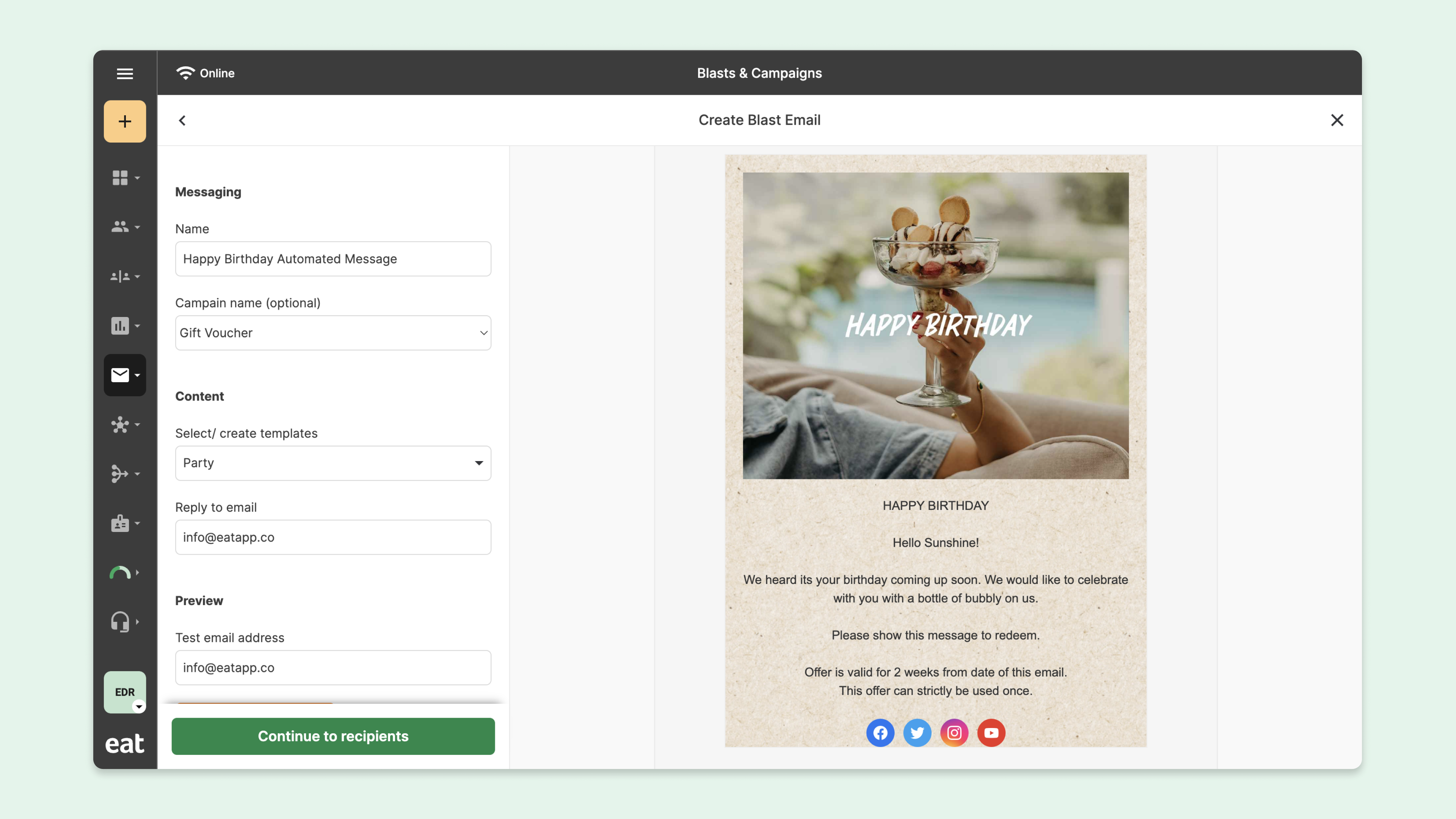 Eat App screenshot & Video