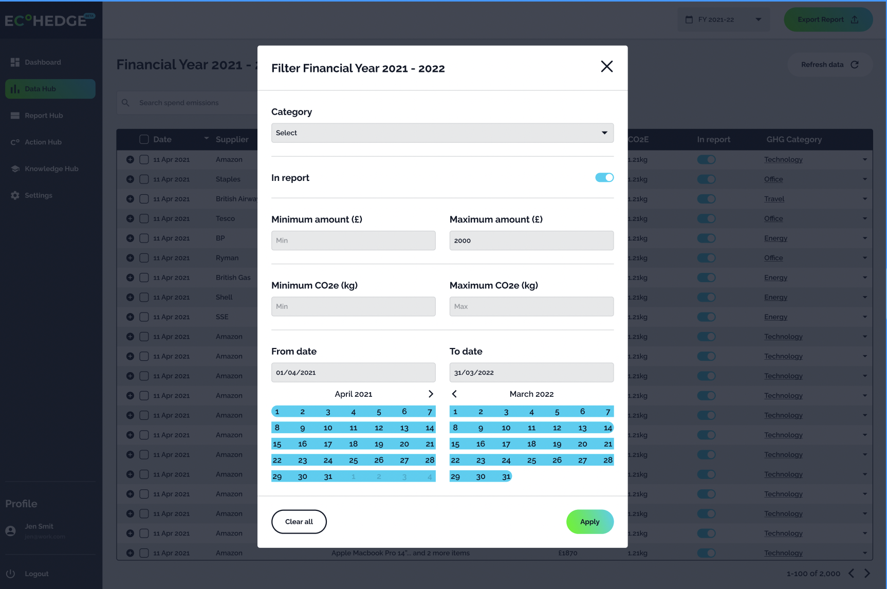 EcoHedge Express Screenshot