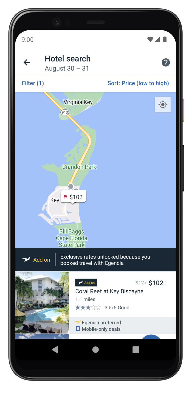 Egencia Screenshot