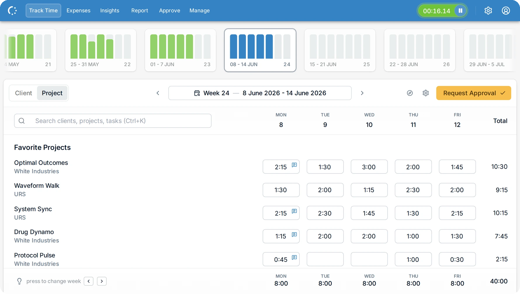 eHour Screenshot