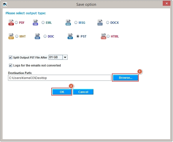 EmailXport MBOX Converter Screenshot