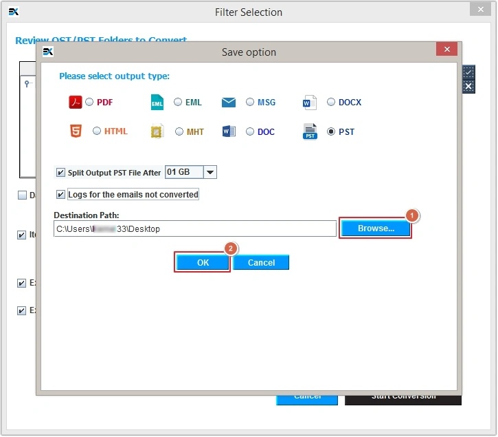 EmailXport OST Converter Screenshot