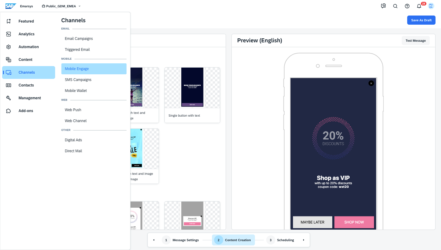 Emarsys Screenshot