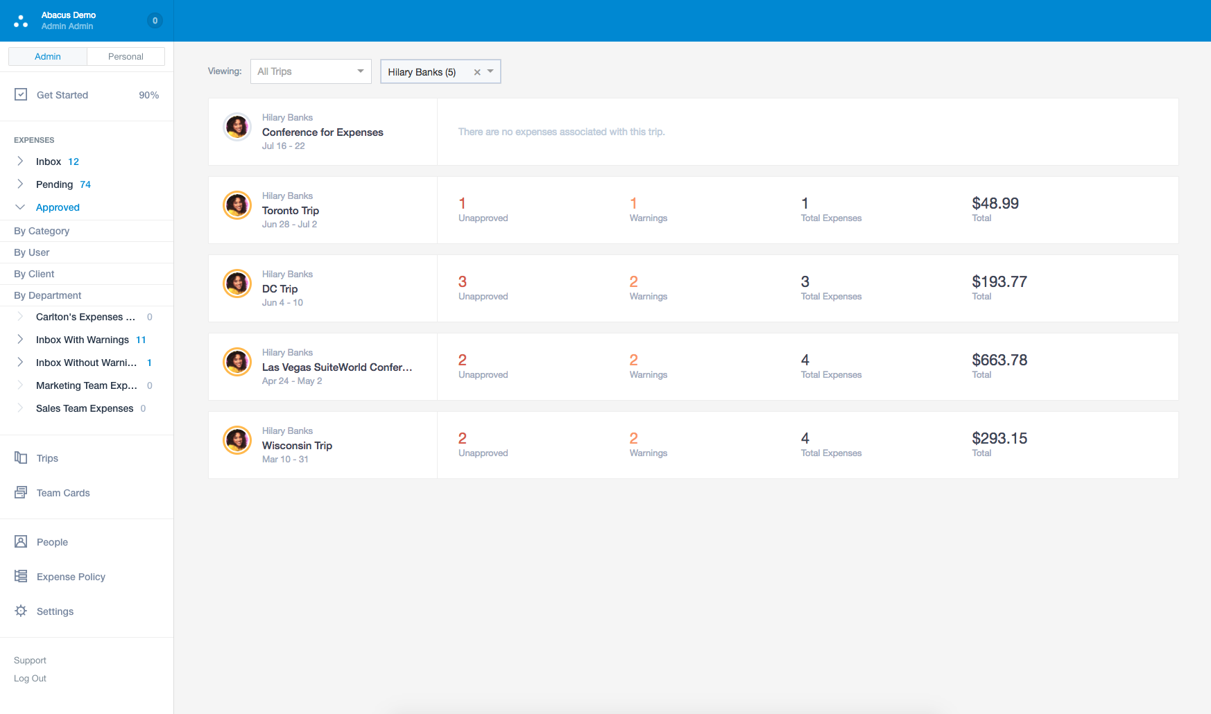 Emburse Abacus Screenshot